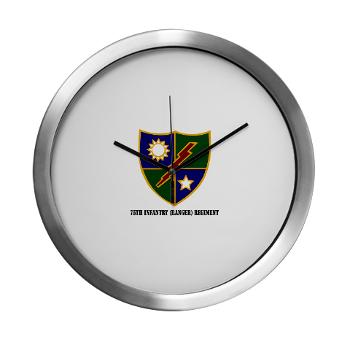 75IRR - M01 - 03 - 75th Infantry (Ranger) Regiment with Text - Modern Wall Clock - Click Image to Close