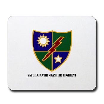 75IRR - M01 - 03 - 75th Infantry (Ranger) Regiment with Text - Mousepad