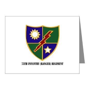 75IRR - M01 - 02 - 75th Infantry (Ranger) Regiment with Text - Note Cards (Pk of 20)