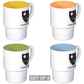 75IRR - M01 - 03 - 75th Infantry (Ranger) Regiment with Text - Stackable Mug Set (4 mugs)