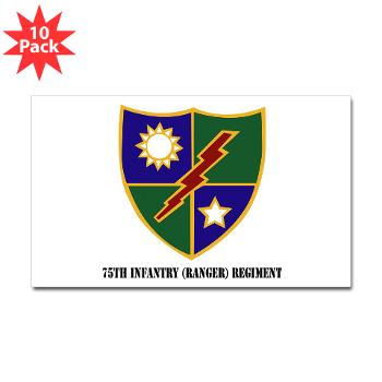 75IRR - M01 - 01 - 75th Infantry (Ranger) Regiment - Sticker (Rectangle 10 pk)