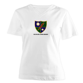 75IRR - A01 - 04 - 75th Infantry (Ranger) Regiment with Text - Women's V-Neck T-Shirt