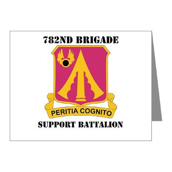 782BSB - M01 - 02 - DUI - 782nd Brigade - Support Battalion with Text - Note Cards (Pk of 20)