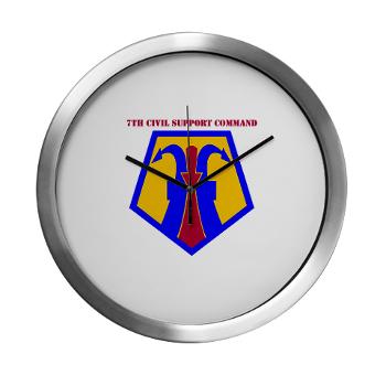 7CSC - M01 - 03 - SSI - 7th Civil Support Command with Text Modern Wall Clock