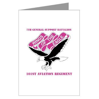 7GSB101AR - M01 - 02 - DUI - 7th GS Bn - 101st Avn Regt with text Greeting Cards (Pk of 10)