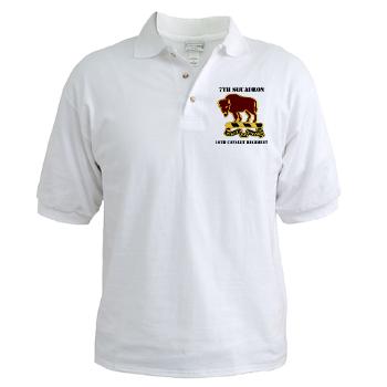 7S10CR - A01 - 04 - DUI - 7th Sqdrn - 10th Cavalry Regt with Text - Golf Shirt - Click Image to Close