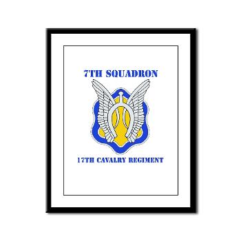 7S17CR - M01 - 02 - DUI - 7th Sqdrn - 17th Cavalry Regt with Text - Framed Panel Print