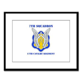 7S17CR - M01 - 02 - DUI - 7th Sqdrn - 17th Cavalry Regt with Text - Large Framed Print