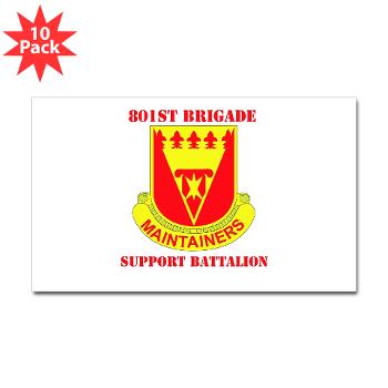 801BSB - M01 - 01 - DUI - 801st Bde - Support Bn with Text - Sticker (Rectangle 10 pk)