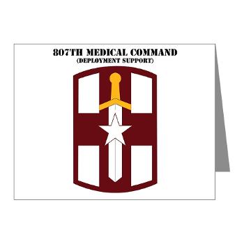 807MC - M01 - 02 - SSI - 807th Medical Command with text - Note Cards (Pk of 20)