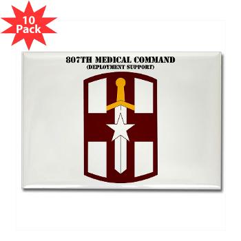 807MC - M01 - 01 - SSI - 807th Medical Command with text - Rectangle Magnet (10 pack)