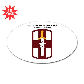 807MC - M01 - 01 - SSI - 807th Medical Command with text - Sticker (Oval 10 pk) - Click Image to Close