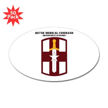807MC - M01 - 01 - SSI - 807th Medical Command with text - Sticker (Oval 50 pk) - Click Image to Close