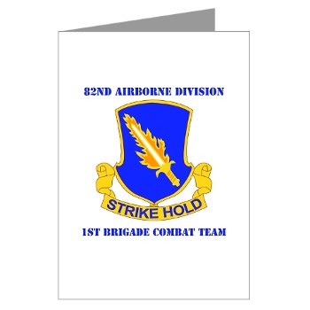 82DV1BCT - M01 - 02 - DUI - 1st Brigade Combat Team with Text Greeting Cards (Pk of 10)