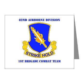 82DV1BCT - M01 - 02 - DUI - 1st Brigade Combat Team with Text Note Cards (Pk of 20)