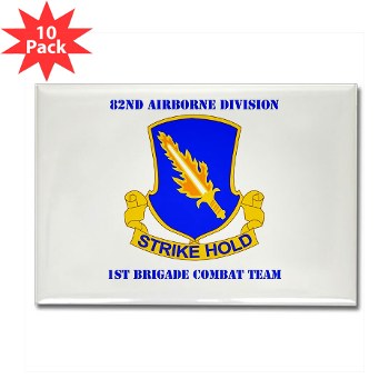 82DV1BCT - M01 - 01 - DUI - 1st Brigade Combat Team with Text Rectangle Magnet (10 pack)