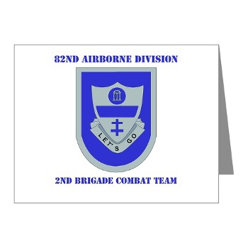 82DV2BCT - M01 - 02 - DUI - 2nd Brigade Combat Team with Text Note Cards (Pk of 20)