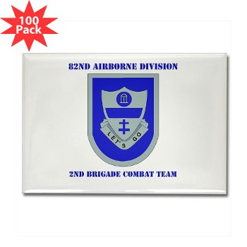 82DV2BCT - M01 - 01 - DUI - 2nd Brigade Combat Team with Text Rectangle Magnet (100 pack)