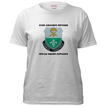 82DVDSTB - A01 - 04 - DUI - 82nd Abn Div - Special Troops Bn with text - Women's T-Shirt