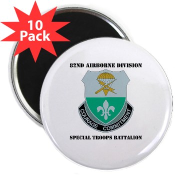 82DVDSTB - M01 - 01 - DUI - 82nd Abn Div - Special Troops Bn with Text - 2.25" Magnet (10 pack)