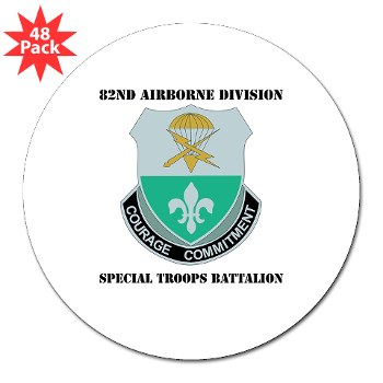 82DVDSTB -M01 - 01 - DUI - 82nd Abn Div - Special Troops Bn with Text - 3" Lapel Sticker (48 pk)