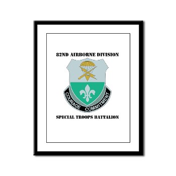 82DVDSTB - M01 - 02 - DUI - 82nd Abn Div - Special Troops Bn with Text - Framed Panel Print