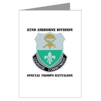 82DVDSTB - M01 - 02 - DUI - 82nd Abn Div - Special Troops Bn with Text - Greeting Cards (Pk of 10)