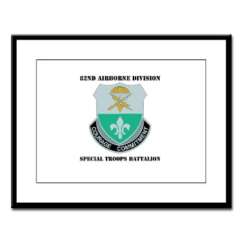 82DVDSTB - M01 - 02 - DUI - 82nd Abn Div - Special Troops Bn with Text - Large Framed Print