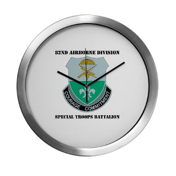 82DVDSTB - M01 - 03 - DUI - 82nd Abn Div - Special Troops Bn with Text - Modern Wall Clock
