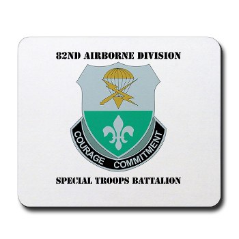 82DVDSTB - M01 - 03 - DUI - 82nd Abn Div - Special Troops Bn with Text - Mousepad