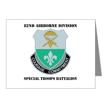 82DVDSTB - M01 - 02 - DUI - 82nd Abn Div - Special Troops Bn with Text - Note Cards (Pk of 20)