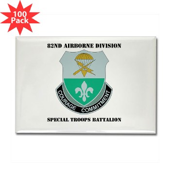 82DVDSTB - M01 - 01 - DUI - 82nd Abn Div - Special Troops Bn with Text - Rectangle Magnet (100 pack)
