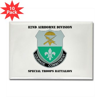 82DVDSTB - M01 - 01 - DUI - 82nd Abn Div - Special Troops Bn with Text - Rectangle Magnet (10 pack)