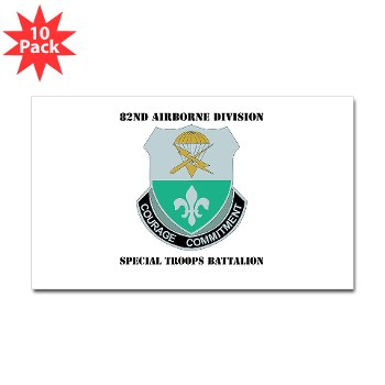 82DVDSTB - M01 - 01 - DUI - 82nd Abn Div - Special Troops Bn with Text - Sticker (Rectangle 10 pk)