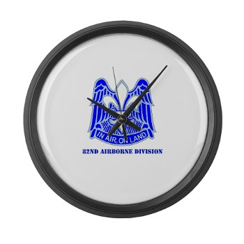 82DV - M01 - 03 - DUI - 82nd Airborne Division with Text Large Wall Clock - Click Image to Close