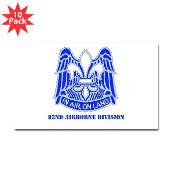 82DV - M01 - 01 - DUI - 82nd Airborne Division with Text Sticker (Rectangle 10 pk) - Click Image to Close