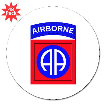 82DV - M01 - 01 - SSI - 82nd Airborne Division 3" Lapel Sticker (48 pk)