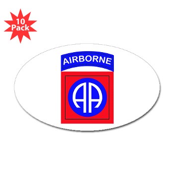 82DV - M01 - 01 - SSI - 82nd Airborne Division Sticker (Oval 10 pk)