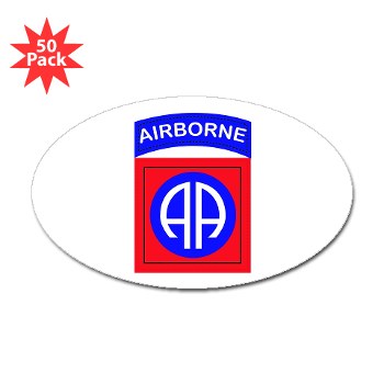 82DV - M01 - 01 - SSI - 82nd Airborne Division Sticker (Oval 50 pk)