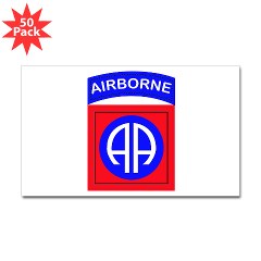 82DV - M01 - 01 - SSI - 82nd Airborne Division Sticker (Rectangle 50 pk)