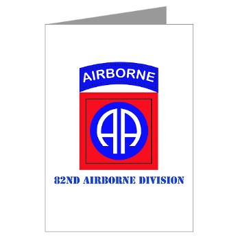 82DV - M01 - 02 - SSI - 82nd Airborne Division with Text Greeting Cards (Pk of 10)