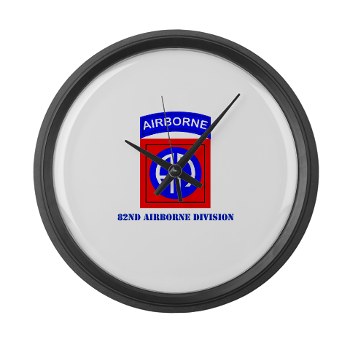 82DV - M01 - 03 - SSI - 82nd Airborne Division with Text Large Wall Clock