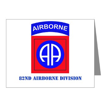 82DV - M01 - 02 - SSI - 82nd Airborne Division with Text Note Cards (Pk of 20)