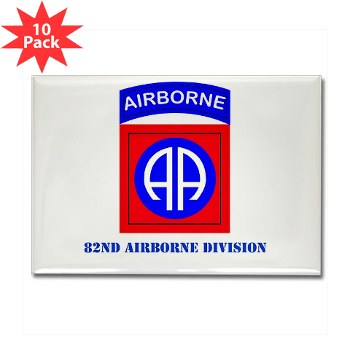 82DV - M01 - 01 - SSI - 82nd Airborne Division with Text Rectangle Magnet (10 pack)