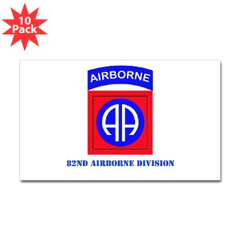 82DV - M01 - 01 - SSI - 82nd Airborne Division with Text Sticker (Rectangle 10 pk)