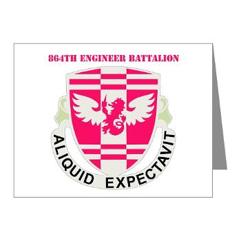 864EB - M01 - 02 - DUI - 864th Engineer Battalion with Text - Note Cards (Pk of 20) - Click Image to Close