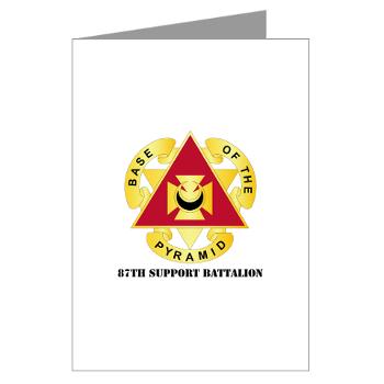 87SB - DUI - 87th Support Battalion with Text - Greeting Cards (Pk of 10)