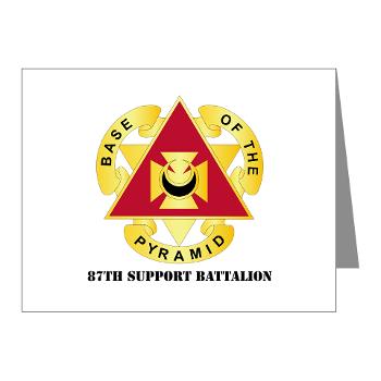 87SB - DUI - 87th Support Battalion with Text - Note Cards (Pk of 20)