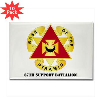 87SB - DUI - 87th Support Battalion with Text - Rectangle Magnet (10 pack)