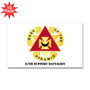 87SB - DUI - 87th Support Battalion with Text - Sticker (Rectangle 10 pk)